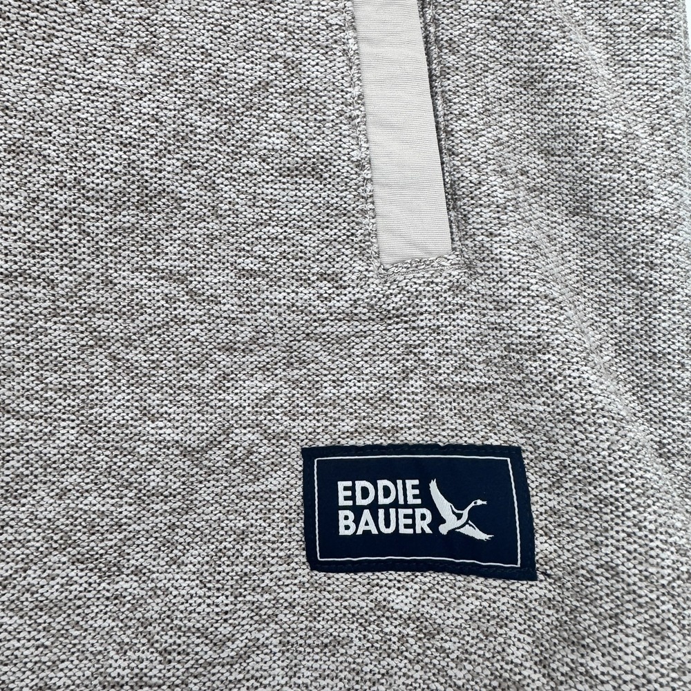NWOT Eddie Bauer Men's Quarter Snap Fleece Pullover Tan/Brown Heather XXL - Picture 7 of 12